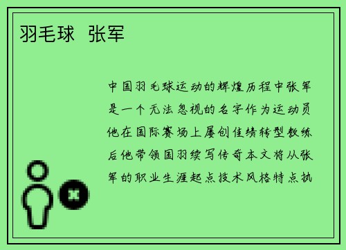羽毛球  张军